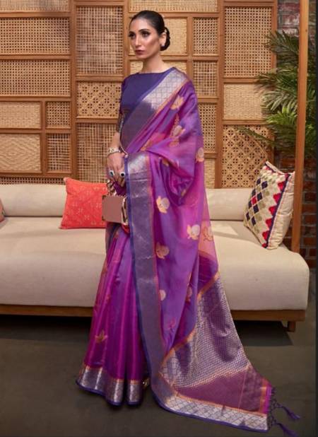 Purple Colour Rajtex Kalon Heavy Designer Party Wear Organza Desinger Saree Collection 248005